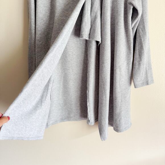 PureJill J. Jill Grey Long Sleeve Cross Front Cardigan Sweater - Medium Petite - Picture 3 of 8